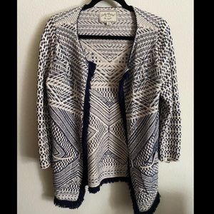 Lucky brand navy stitch pattern medium cardigan